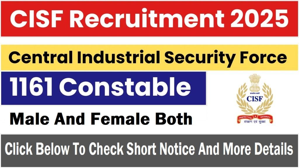 CISF Constable/Tradesmen Recruitment 2024 job vacancy